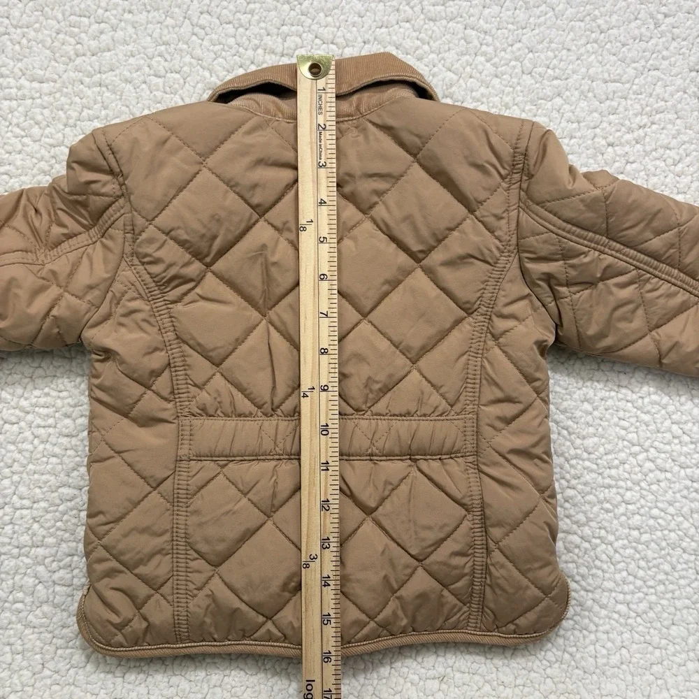 Baby Gap Quilted Corduroy Trim Barn Jacket Toddler Size 4T Tan Camel Girl Chore